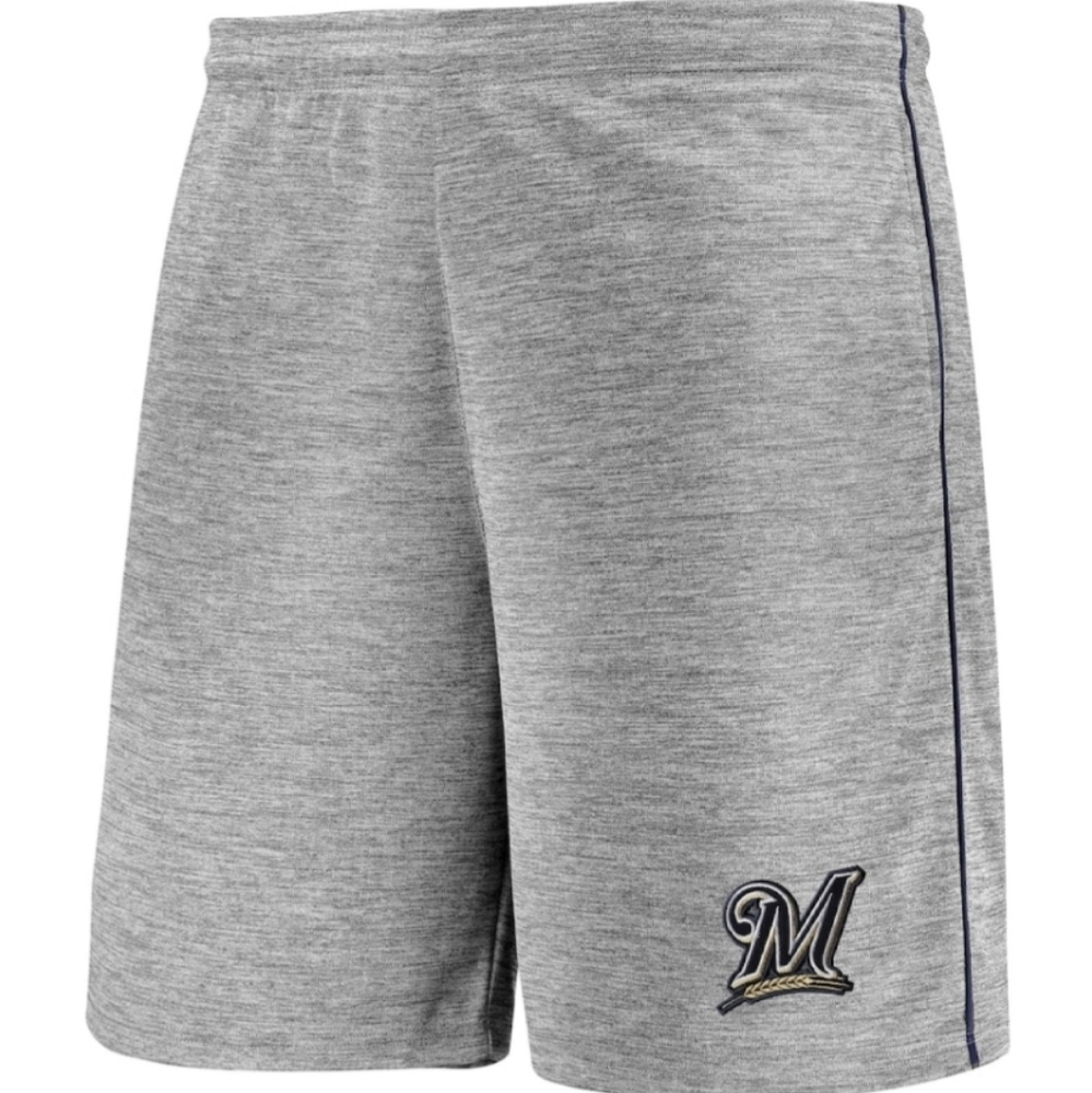 MAJESTIC Milwaukee Brewers Gray Shorts